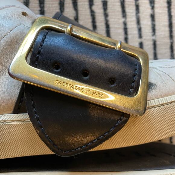 Burberry Westford Buckle Strap Sneakers Cream 8 - Picture 12 of 13
